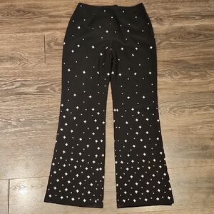 ❤️ NWOT! JULIANA COLLEZIONE EMBROIDERED HIGH RISE WIDE LEG PANTS, 6 (28)